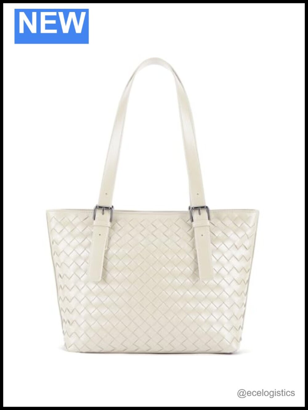 Woven Vegan Leather Tote Handbag with Adjustable Shoulder Straps Large Work